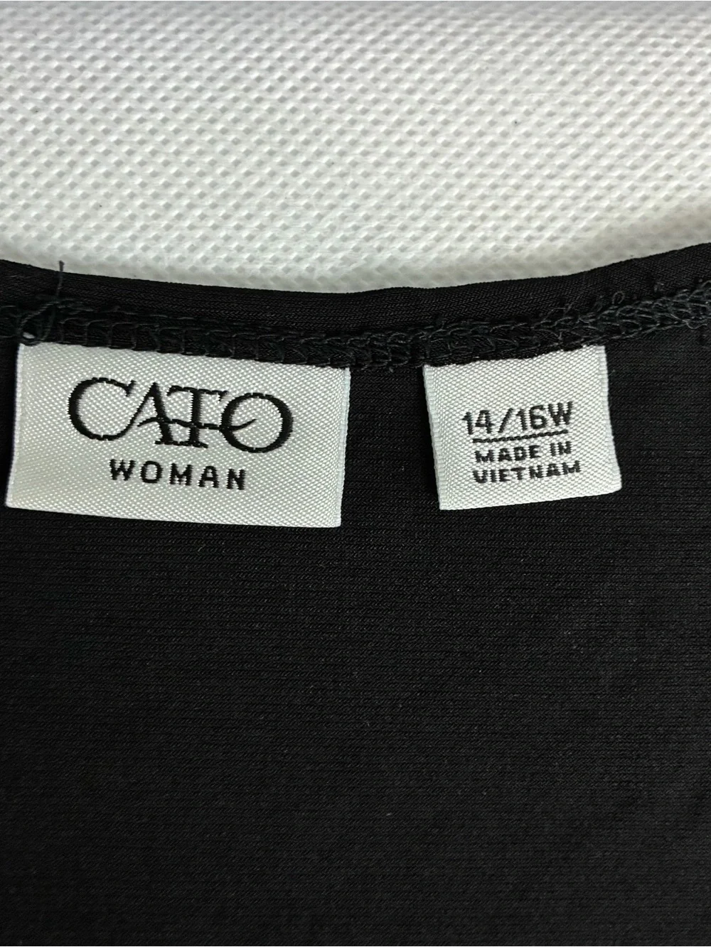 Cato Black Tank Top Women's Sz 14/16W Sleeveless Blouse